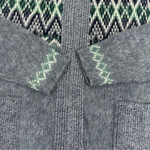 Vintage Clipper Mist Men’s Size XL Blue & Green Knit Zip Up Cardigan Sweater - Picture 6 of 11